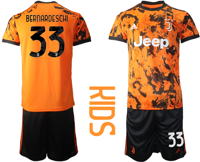 Youth 2020-2021 club Juventus away orange #33 Soccer Jerseys